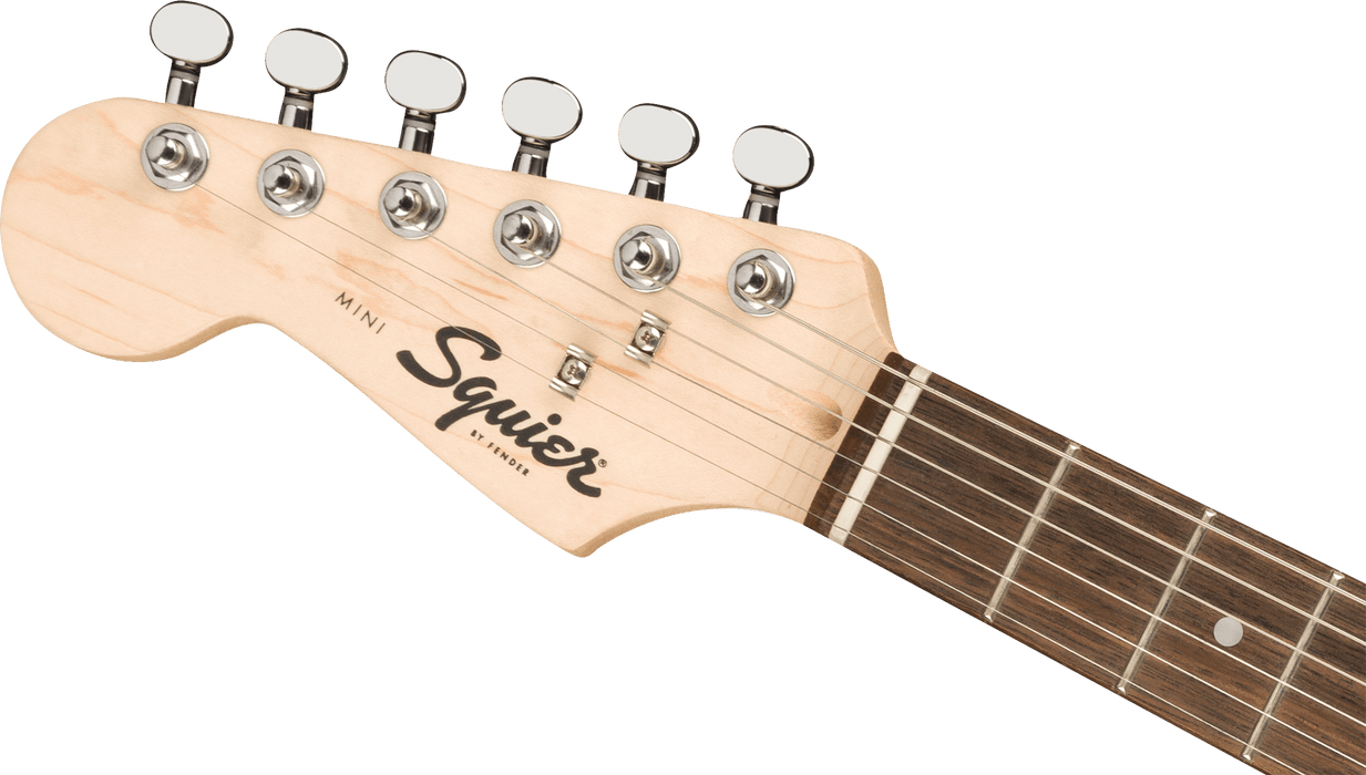 Squier Mini Stratocaster® Left-Handed, Laurel Fingerboard, White Pickguard, Black