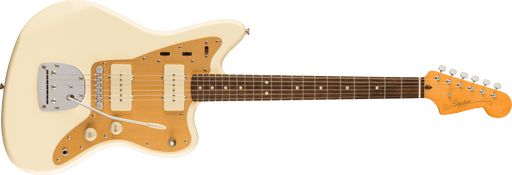 Fender Squier J Mascis Jazzmaster®, Laurel Fingerboard, Gold Anodized Pickguard, Vintage White - Guitar Warehouse