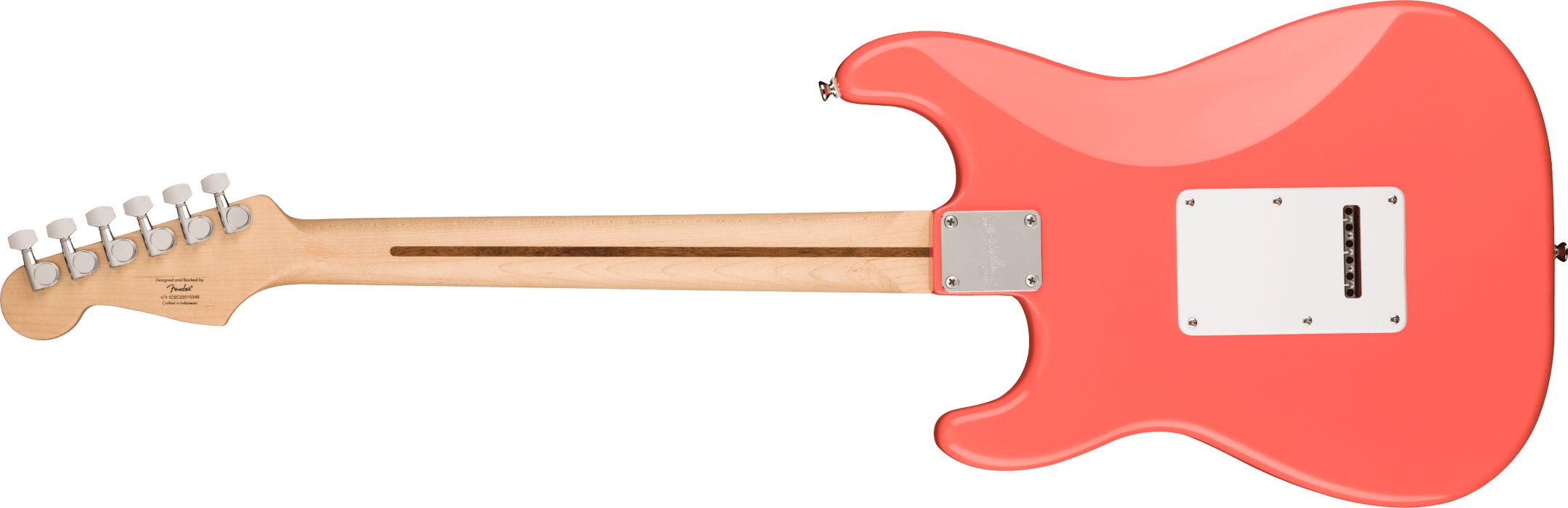 Squier Sonic™ Stratocaster® HSS, Maple Fingerboard, White Pickguard, Tahitian Coral - Guitar Warehouse