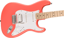 Squier Sonic™ Stratocaster® HSS, Maple Fingerboard, White Pickguard, Tahitian Coral - Guitar Warehouse