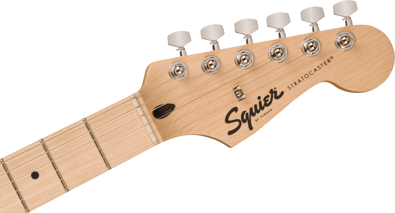 Squier Sonic™ Stratocaster® HSS, Maple Fingerboard, White Pickguard, Tahitian Coral - Guitar Warehouse