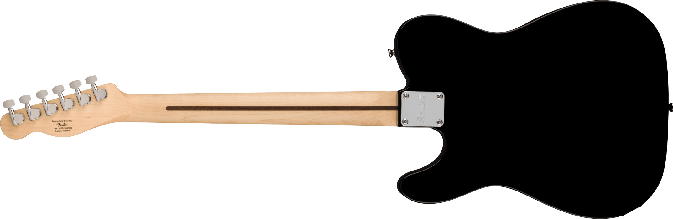 Fender Squier Sonic® Telecaster®, Maple Fingerboard, White Pickguard, Black - Guitar Warehouse