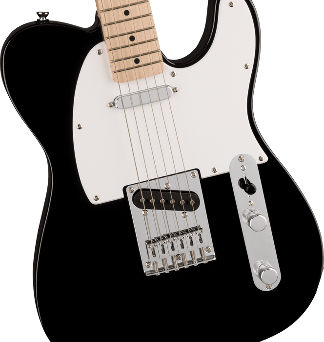 Fender Squier Sonic® Telecaster®, Maple Fingerboard, White Pickguard, Black - Guitar Warehouse