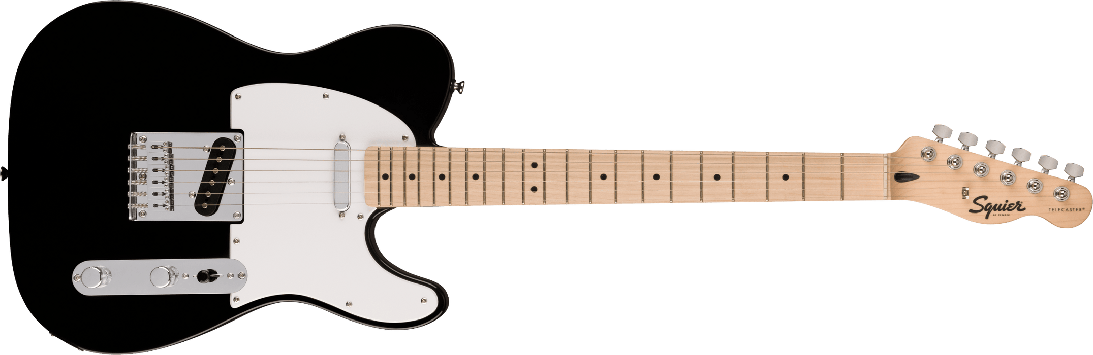 Fender Squier Sonic® Telecaster®, Maple Fingerboard, White Pickguard, Black - Guitar Warehouse