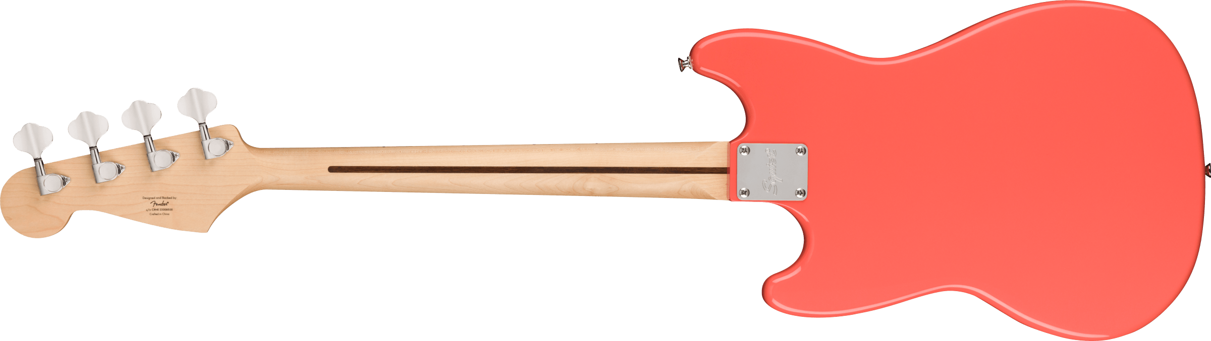 Fender Squier Sonic™ Bronco™ Bass, Maple Fingerboard, White Pickguard, Tahitian Coral - Guitar Warehouse