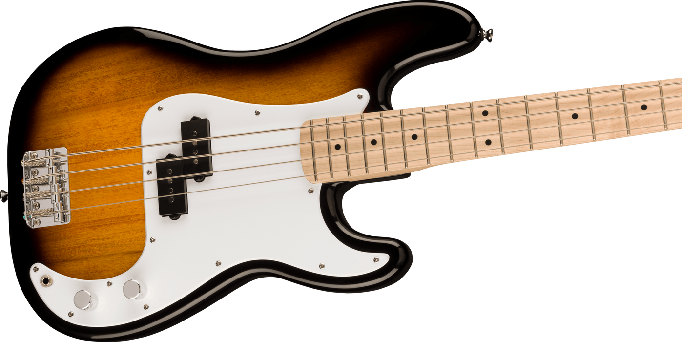 Fender Squier Sonic™ Precision Bass®, Maple Fingerboard, White Pickguard, 2-Color Sunburst - Guitar Warehouse