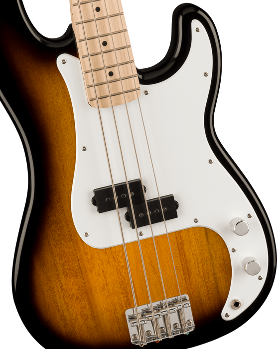 Fender Squier Sonic™ Precision Bass®, Maple Fingerboard, White Pickguard, 2-Color Sunburst - Guitar Warehouse