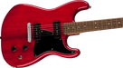 Fender Squier Paranormal Strat-O-Sonic, Laurel Fingerboard, Black Pickguard, Crimson Red Transparent - Guitar Warehouse