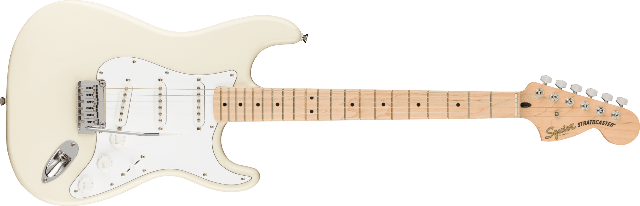 Fender Squier Affinity Series™ Stratocaster®, Maple Fingerboard, White Pickguard, Olympic White