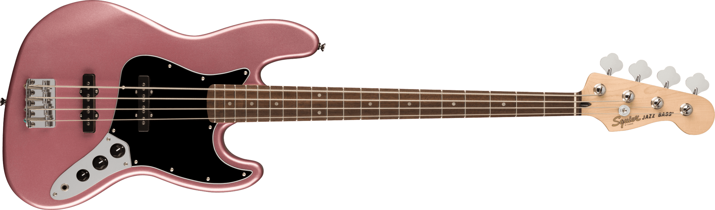 Fender Squier Affinity Series™ Jazz Bass®, Laurel Fingerboard, Black Pickguard, Burgundy Mist