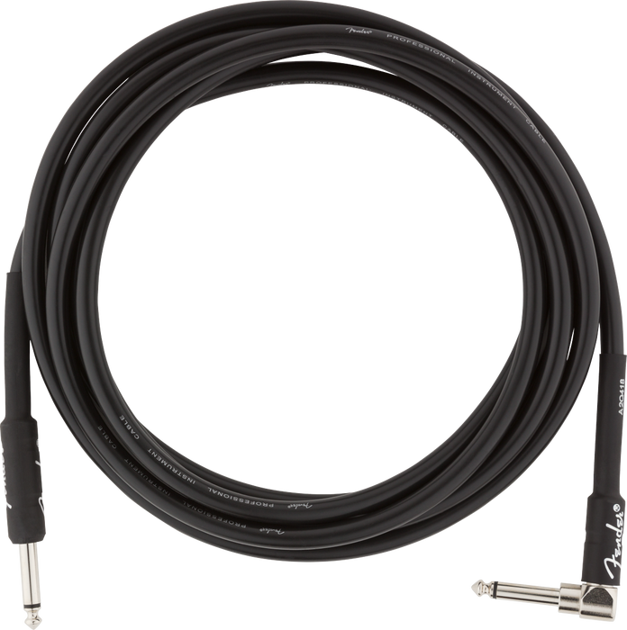 Fender Professional Series Instrument Cable, Straight-Angle, 10', Black - Guitar Warehouse