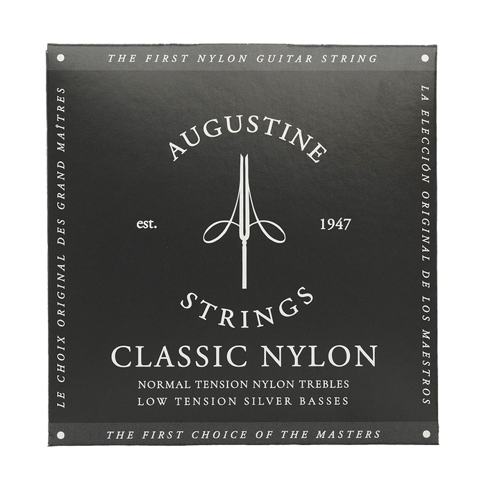 Augustine Black Label Classical Guitar Strings - Normal Tension Trebles, Low Tension Basses