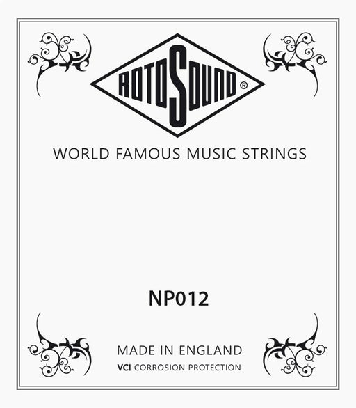 Rotosound .012 Single String for Electric or Acoustic Guitar, Stainless Steel Ball End - Guitar Warehouse