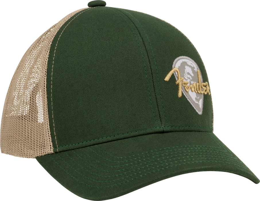 Fender® Globe Pick Patch Hat, Green/Khaki, One Size