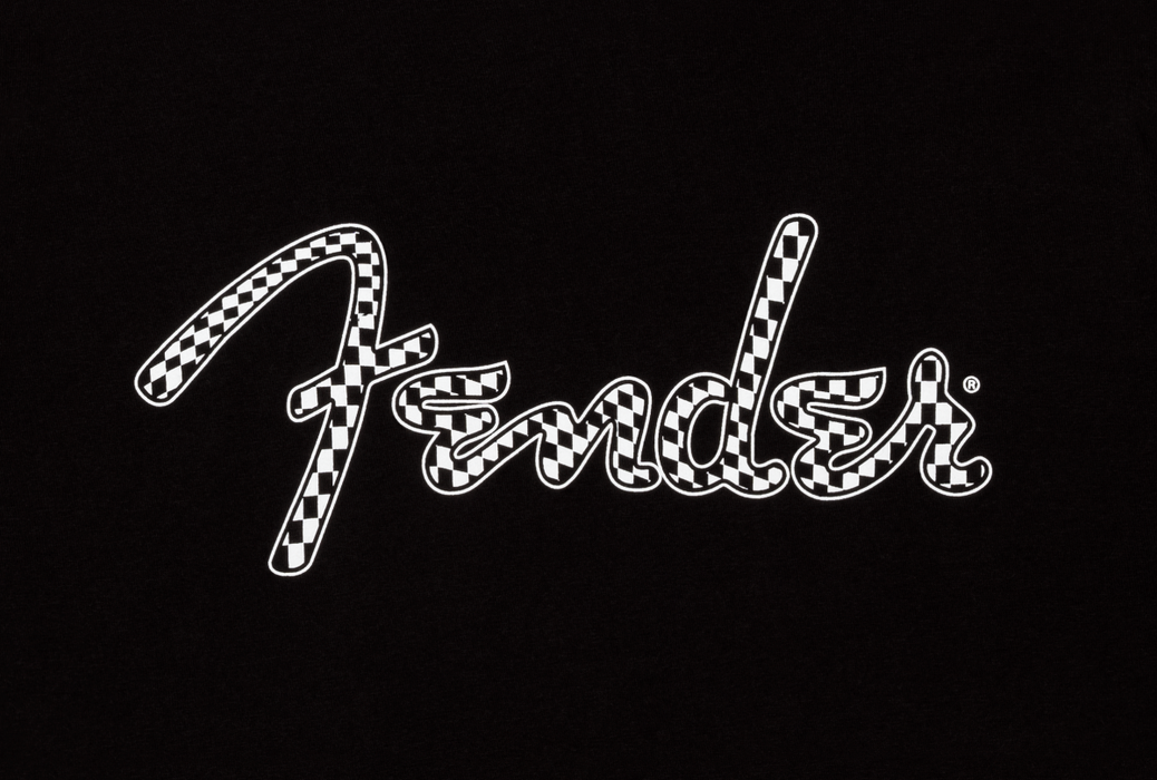 Fender® Spaghetti Wavy Checker Logo Tee, Black