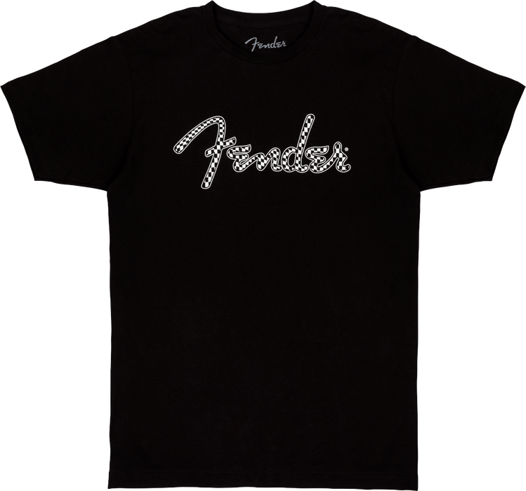 Fender® Spaghetti Wavy Checker Logo Tee, Black