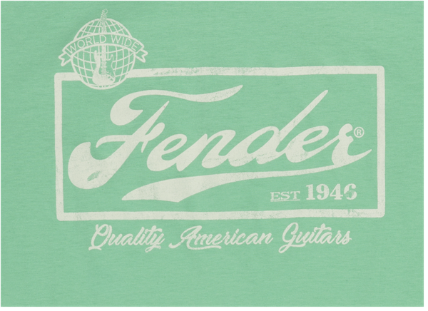 Fender® Beer Label Men's Ringer Tee, Sea Foam Green/White - Guitar Warehouse