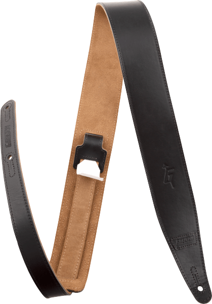 Gretsch® G Arrow Leather Strap, Black, 3" - Guitar Warehouse