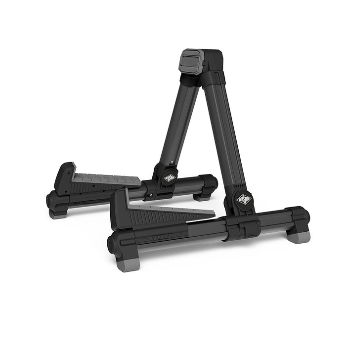 Black Aluminum Guitar Stand A Frame - Folds Small, Adjustable & Lightweight - Guitar Warehouse