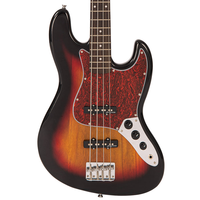 Vintage V49 Coaster Series Bass Guitar Pack ~ 3 Tone Sunburst