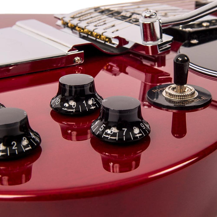 Vintage VS6V ReIssued with vintage style Vibrato ~ Cherry Red - Guitar Warehouse