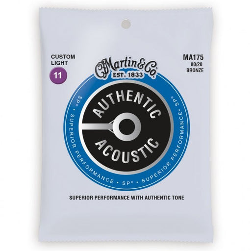 Martin & Co. MA175 11 Gauge Acoustic Guitar Strings - Bronze Custom Light - Guitar Warehouse