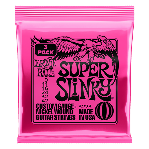 Ernie Ball Super Slinky Electric Guitar Strings 9-42 (3 Pack) - Guitar Warehouse