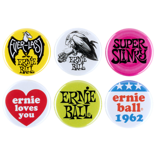 Ernie Ball Assorted Badges 6 Pack - Guitar Warehouse