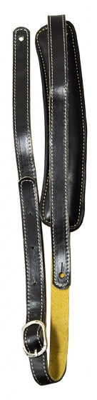 Black Vintage Style Leather Guitar Strap - TGI - Guitar Warehouse