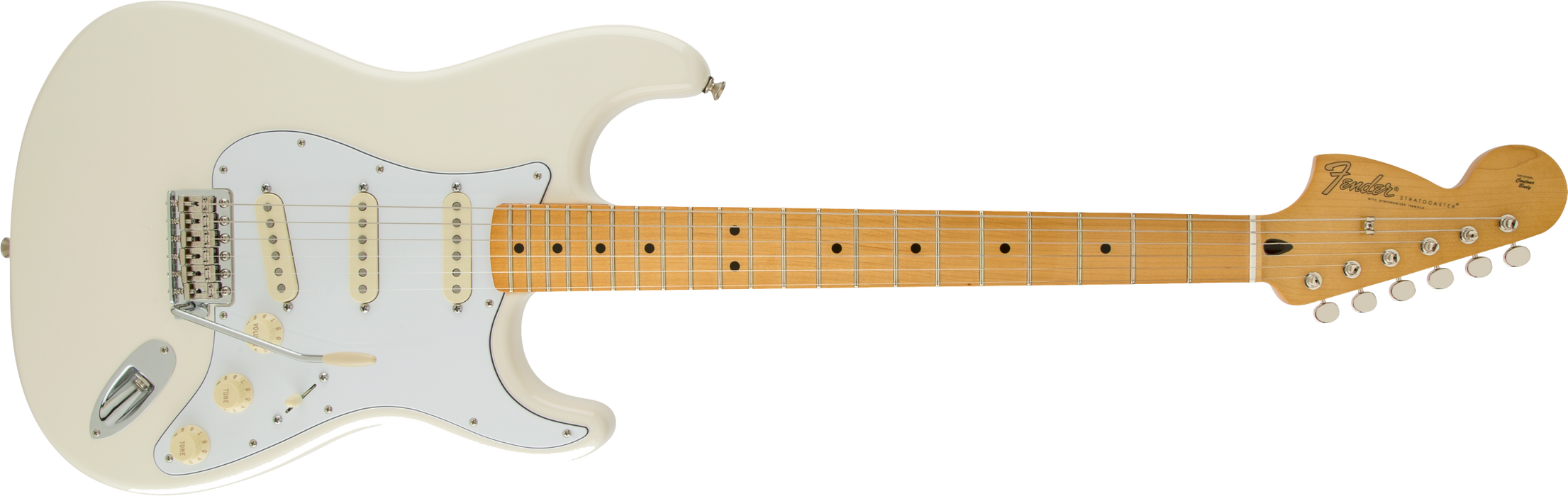 Fender Artist Signature Jimi Hendrix Stratocaster®, Maple Fingerboard, Olympic White - Guitar Warehouse