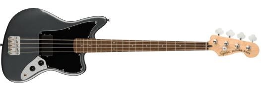 Fender Squier Affinity Series™ Jaguar® Bass H, Laurel Fingerboard, Black Pickguard, Charcoal Frost Metallic - Guitar Warehouse