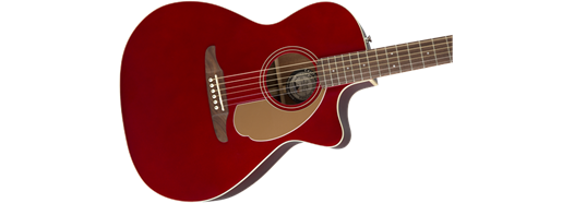 Fender Newporter Player, Acoustic Guitar Walnut Fingerboard, Candy Apple Red - Guitar Warehouse