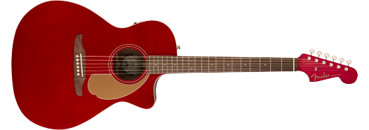 Fender Newporter Player, Acoustic Guitar Walnut Fingerboard, Candy Apple Red - Guitar Warehouse