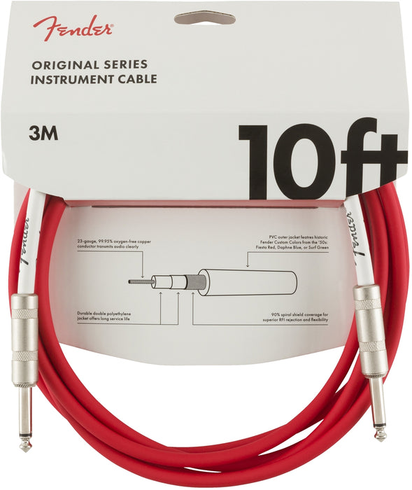 Fender Original Series Instrument Cable, 10', Fiesta Red - Guitar Warehouse