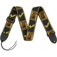 Fender® 2" Monogrammed Strap, Black/Yellow/Brown - Guitar Warehouse