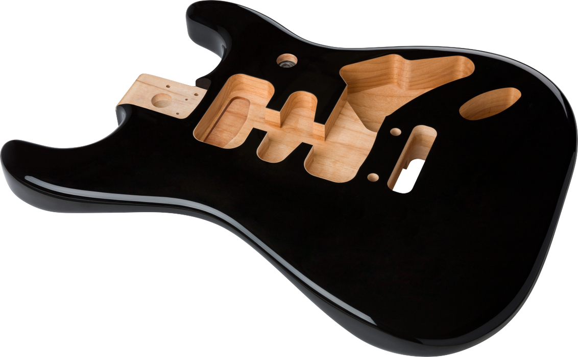 Fender Deluxe Series Stratocaster® HSH Alder Body 2 Point Bridge Mount, Black - Guitar Warehouse