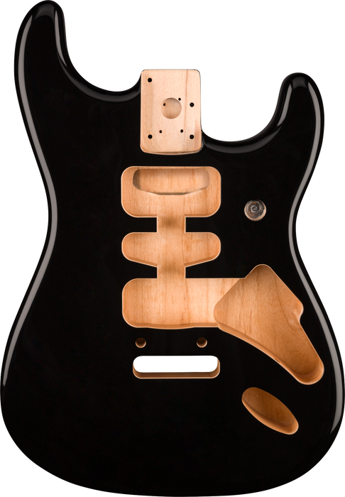 Fender Deluxe Series Stratocaster® HSH Alder Body 2 Point Bridge Mount, Black - Guitar Warehouse