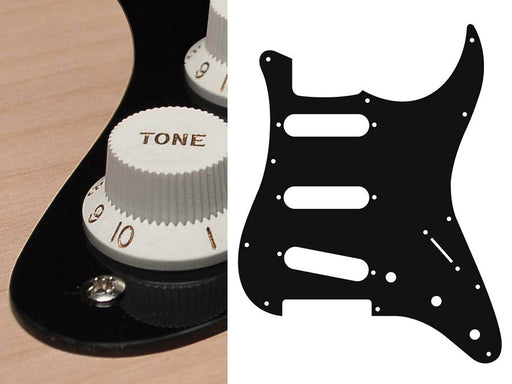 Standard 11 Hole SSS 1 Ply Pickguard / Scratchplate to fit Stratocaster Strat - Black - Guitar Warehouse