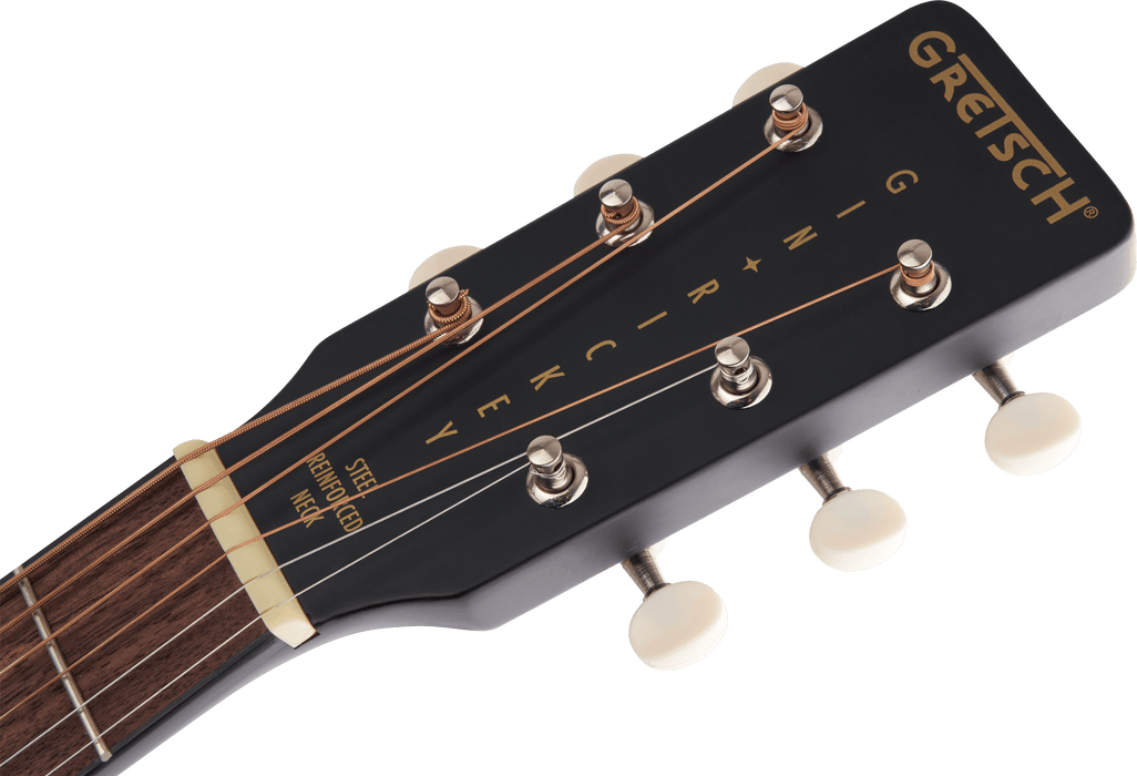 Gretsch G9520E Gin Rickey Electro Acoustic with Soundhole Pickup, Walnut Fingerboard, Smokestack Black - Guitar Warehouse