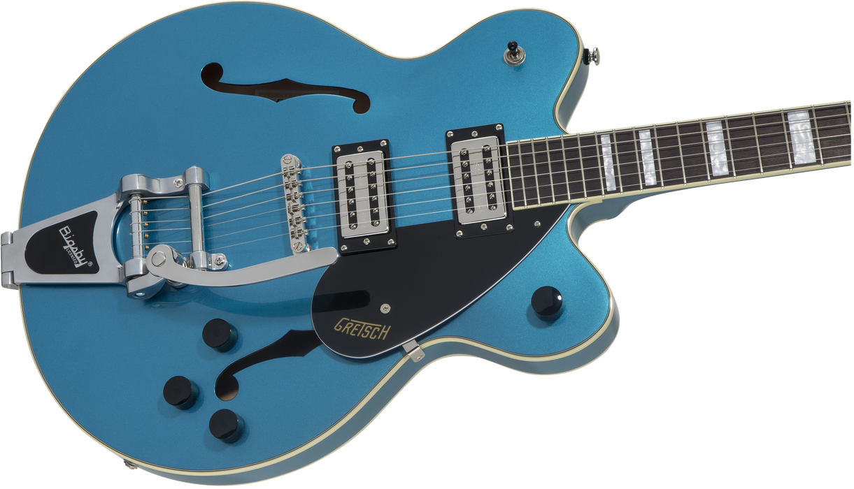 Gretsch G2622T Streamliner™ Center Block Double-Cut with Bigsby®, Laurel Fingerboard, Broad'Tron™ BT-2S Pickups, Riviera Blue - Guitar Warehouse