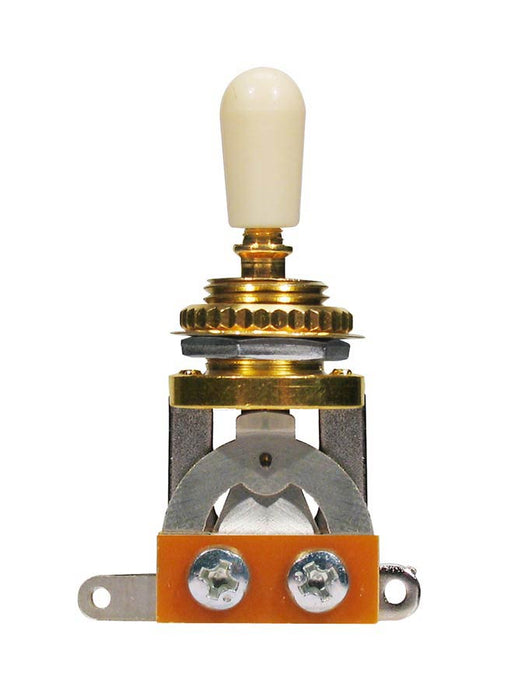 Electric Guitar Toggle Switch 3-way, with Ivory Poker Chip and Cap - Gold | Made in Japan - Guitar Warehouse