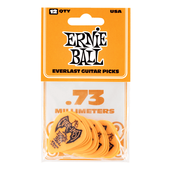 Ernie Ball 0.73mm Orange Everlast Picks 12 Pack - Guitar Warehouse