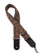 Vintage Jacquard Weave Premium Guitar Strap Cotton/Leather - Red & Grey - Guitar Warehouse