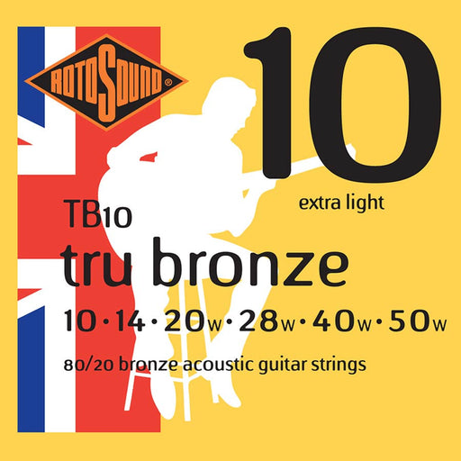 Rotosound Tru Bronze String Set Acoustic 80/20 bronze 10-50 - Guitar Warehouse