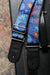 Vintage Jacquard Weave Premium Guitar Strap Cotton/Leather - Blue/Orange/Red - Guitar Warehouse