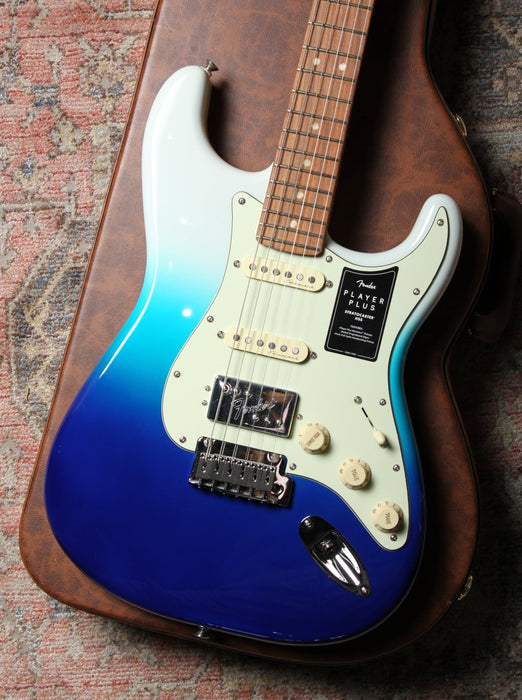 Fender Player Plus Stratocaster® HSS, Pau Ferro Fingerboard, Belair Blue - Guitar Warehouse