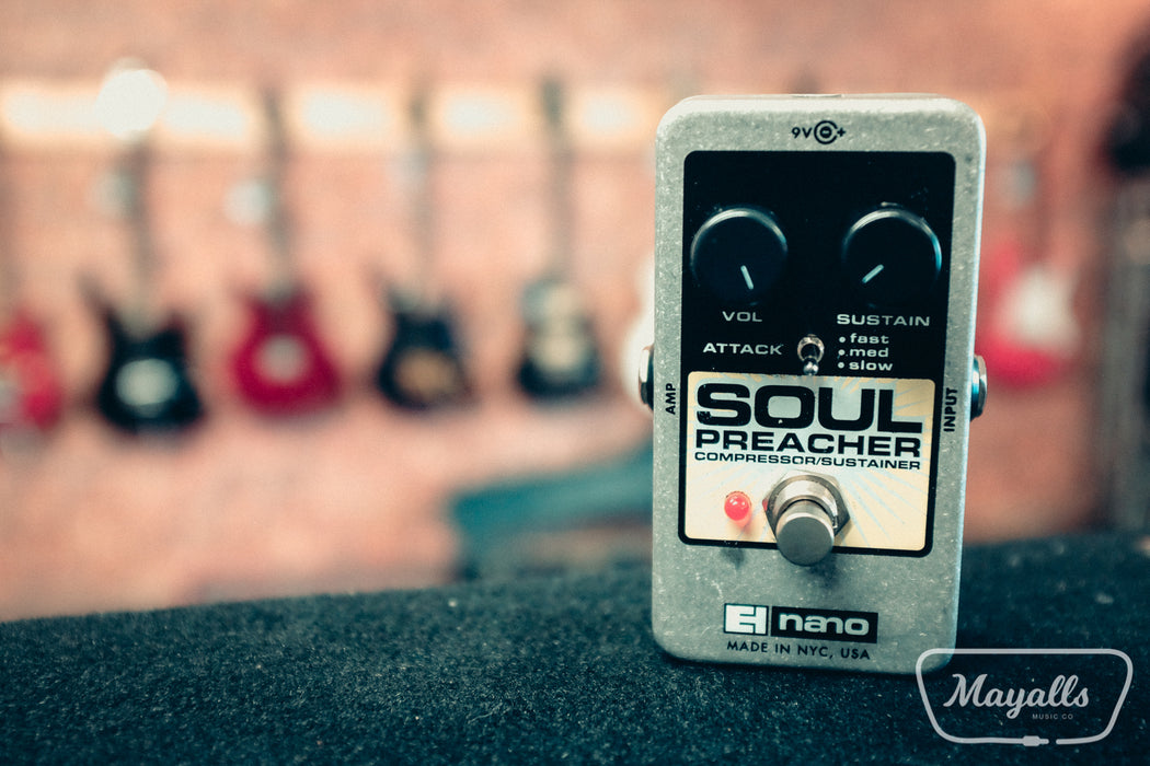 Electro Harmonix Soul Preacher Compressor Sustainer Effect Pedal - Guitar Warehouse