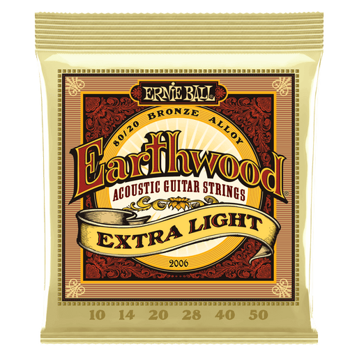 EARTHWOOD EXTRA LIGHT 80/20 BRONZE ACOUSTIC GUITAR STRINGS - 10-50 GAUGE - Guitar Warehouse