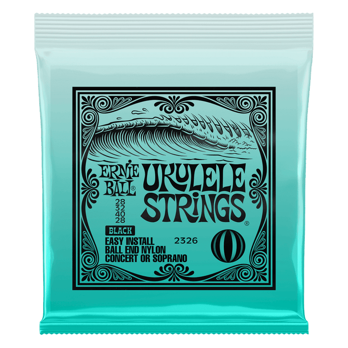 ERNIE BALL UKULELE BALL END NYLON STRINGS BLACK - Soprano/Concert - Guitar Warehouse