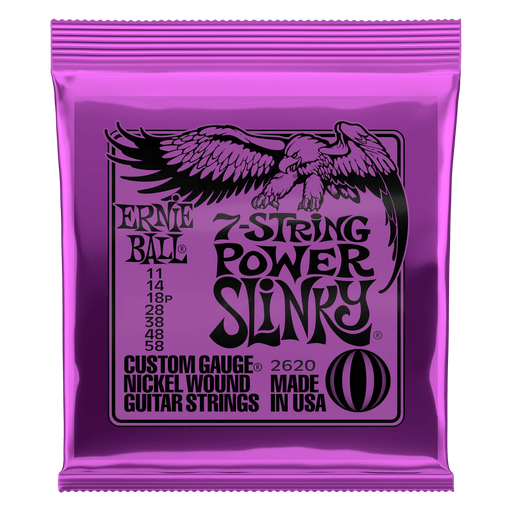 POWER SLINKY 7-STRING NICKEL WOUND ELECTRIC GUITAR STRINGS - 11-58 GAUGE - Guitar Warehouse